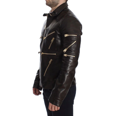 Dolce & Gabbana Brown Lambskin Jackets & Coat
