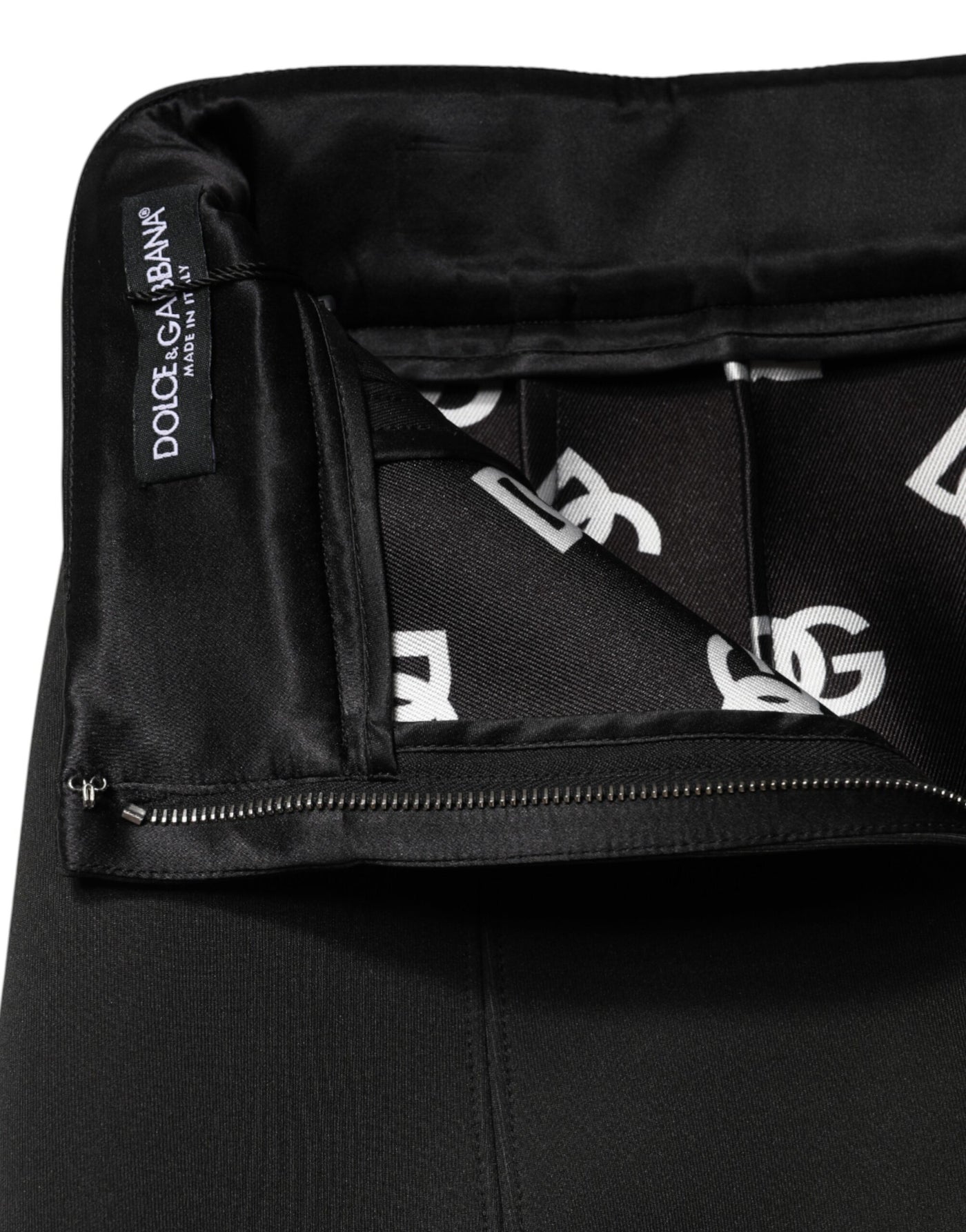 Dolce & Gabbana Black Nylon Pencil Cut High Waist Mini Skirt