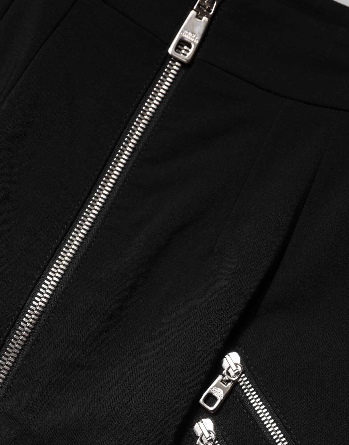 Dolce & Gabbana Black Polyester Zipper High Waist Mini Skirt