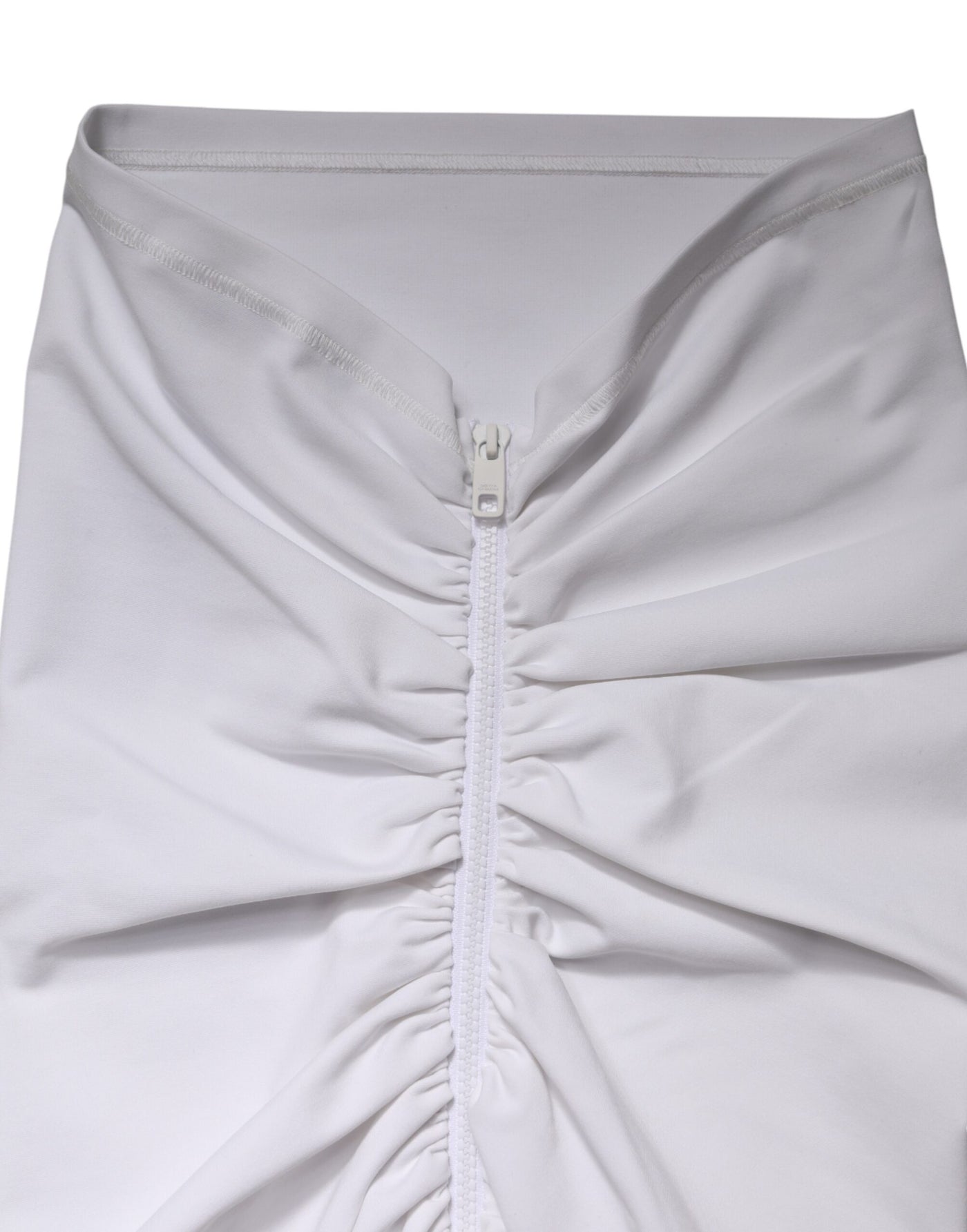 Dolce & Gabbana White Viscose Pencil Cut High Waist Mini Skirt