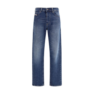 Diesel Blue Cotton Straight-Leg Jeans