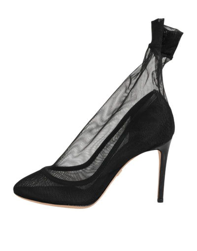 Dolce & Gabbana Black Nylon Stretch Mesh Sock Boots  Shoes