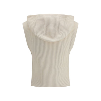 Max Mara White Wool Sleeveles Sweater