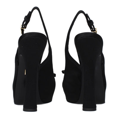 Dolce & Gabbana Black Satin High Heel Pumps