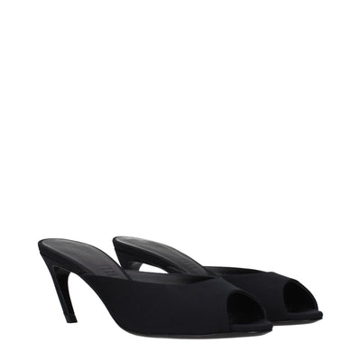 The Attico Black Fabric Flat Sandals