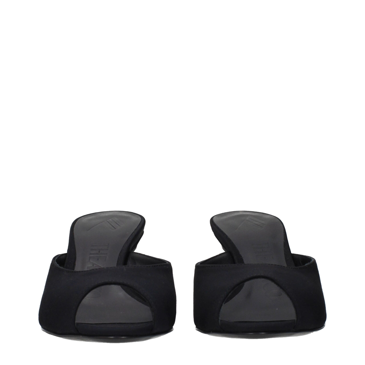 The Attico Black Fabric Flat Sandals