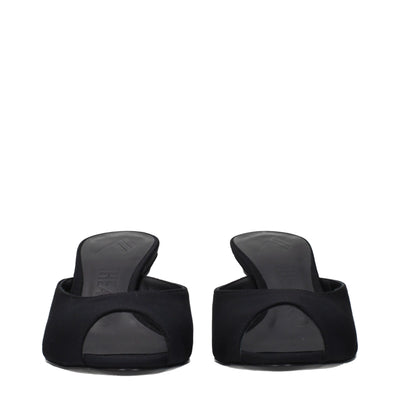 The Attico Black Fabric Flat Sandals
