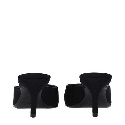 The Attico Black Fabric Flat Sandals