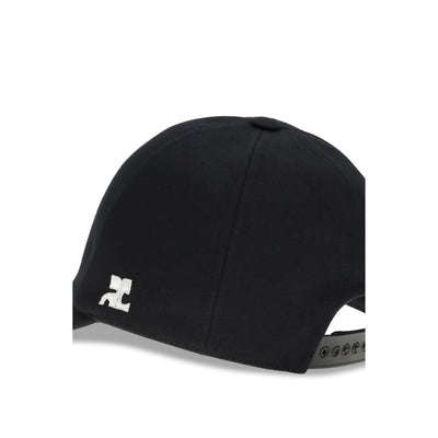 Courrèges Black Cotton Cap (Baseball Hat)