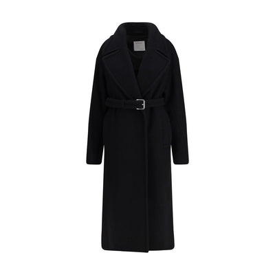 Max Mara Black Fleece Wool Coat