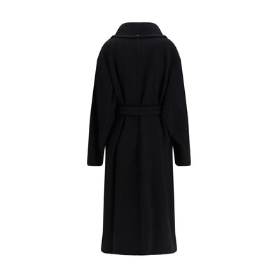 Max Mara Black Fleece Wool Coat