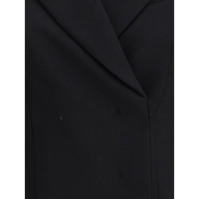 Max Mara Black Fleece Wool Coat