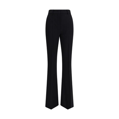 Max Mara Black Fleece Wool Flared Pants