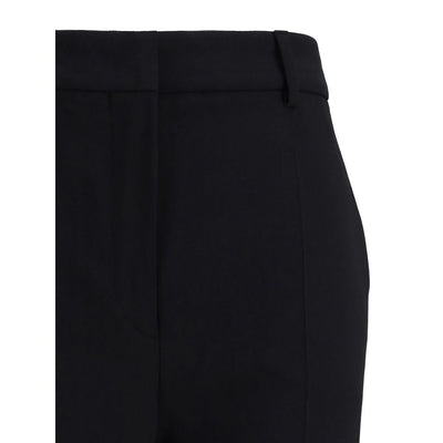Max Mara Black Fleece Wool Flared Pants