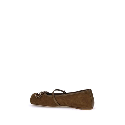 Gucci Brown Goatskin Ballet Flats
