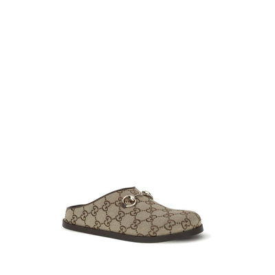 Gucci Beige Cotton Mules