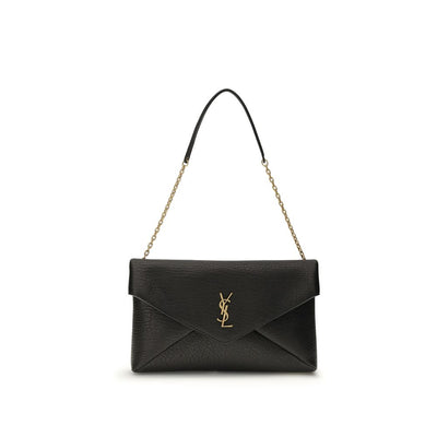 Saint Laurent Black Lamb Ovis Aries Aries Clutch Bag