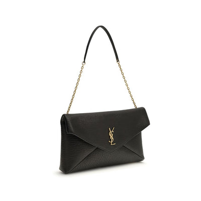 Saint Laurent Black Lamb Ovis Aries Aries Clutch Bag