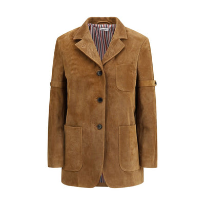 Thom Browne Beige Calf Leather Bos Taurus Coat