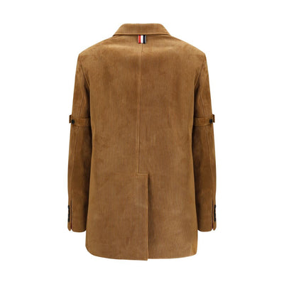 Thom Browne Beige Calf Leather Bos Taurus Coat