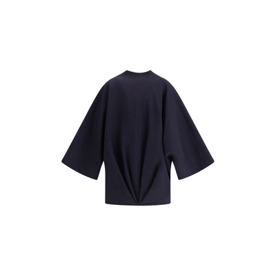 Balmain Blue Fleece Wool Coat