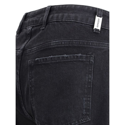 Represent Black Cotton Straight-Leg Jeans