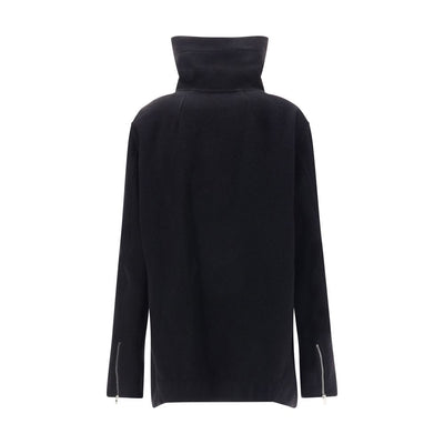 Rick Owens Black Fleece Wool Biker Jacket