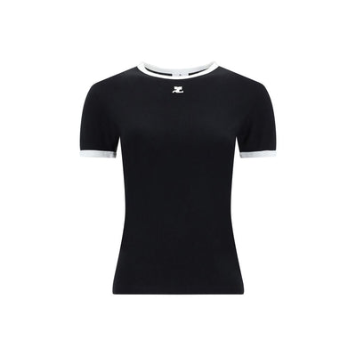 Courrèges Black Cotton T-Shirt