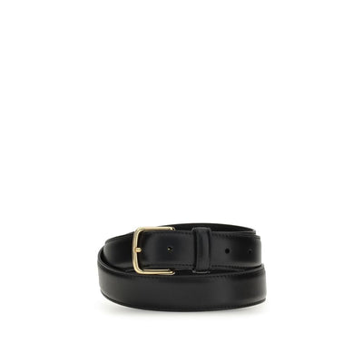 The Row Black Calf Leather Bos Taurus Regular Belt