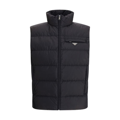 Prada Black Recycled Polyamide Sleveless Jacket