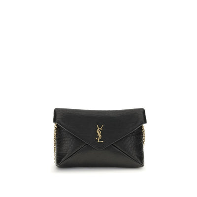 Saint Laurent Black Lamb Leather Clutch Bag