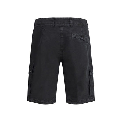 Stone Island Black Cotton Bermuda Shorts