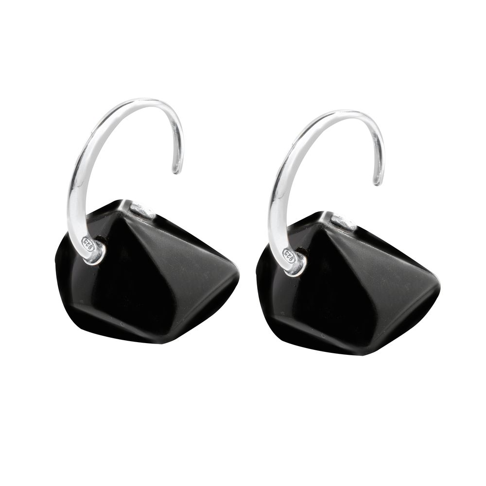GC Black Silver Earrings