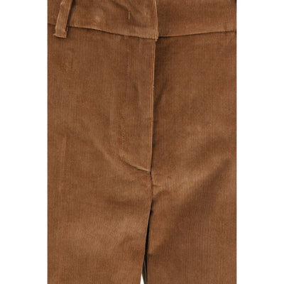 Max Mara Brown Cotton Casual Pants