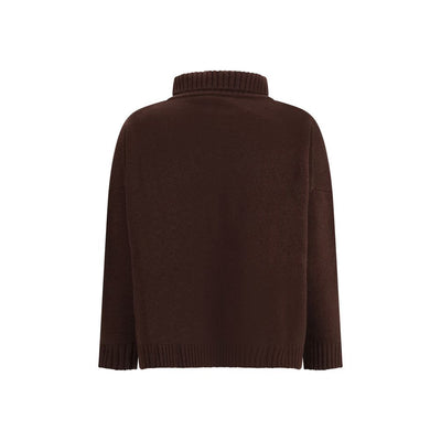 Max Mara Brown Fleece Wool Turtleneck