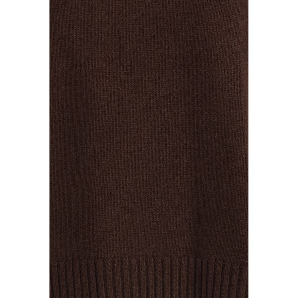 Max Mara Brown Fleece Wool Turtleneck