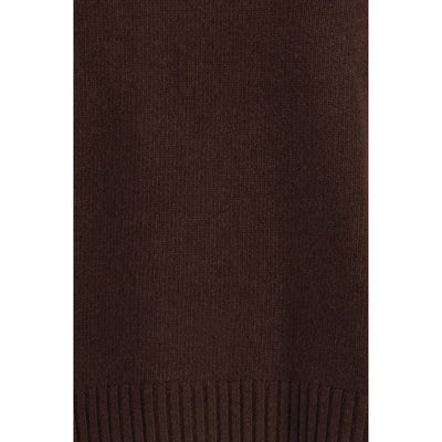 Max Mara Brown Fleece Wool Turtleneck