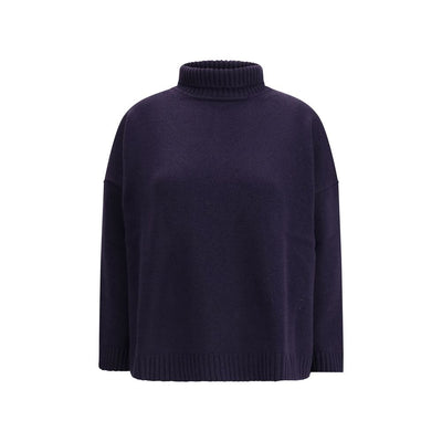 Max Mara Blue Fleece Wool Turtleneck