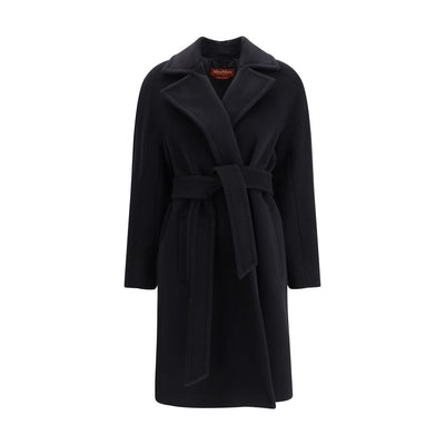 Max Mara Black Fleece Wool Coat