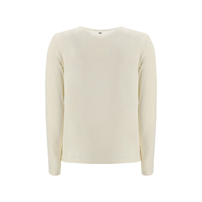 Max Mara Cream Cotton Long Sleeve T-Shirt