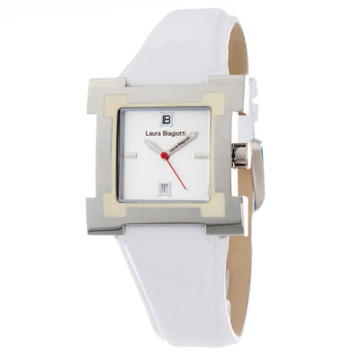 Laura Biagiotti White Leather Dress Watch
