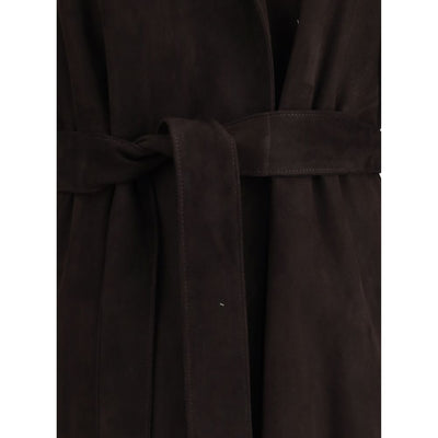 The Row Brown Lamb Leather Coat