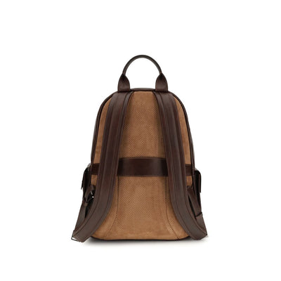 Brunello Cucinelli Brown Calf Leather Bos Taurus Backpack