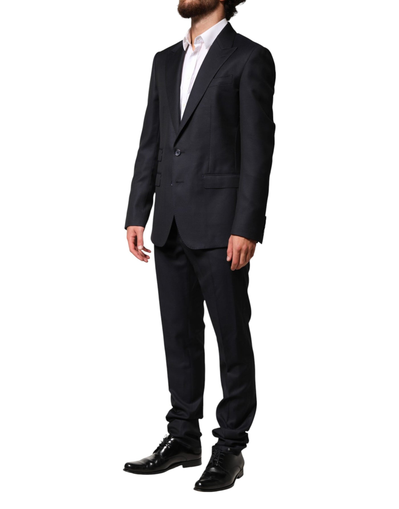 Dolce & Gabbana Black Wool Single Breasted Men 2 Piece Suit