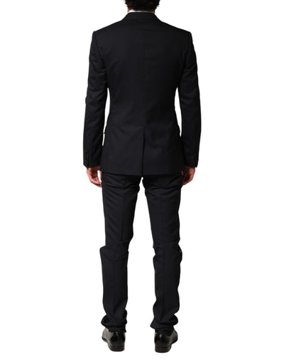 Dolce & Gabbana Black Wool Single Breasted 3 Piece Men Suit
