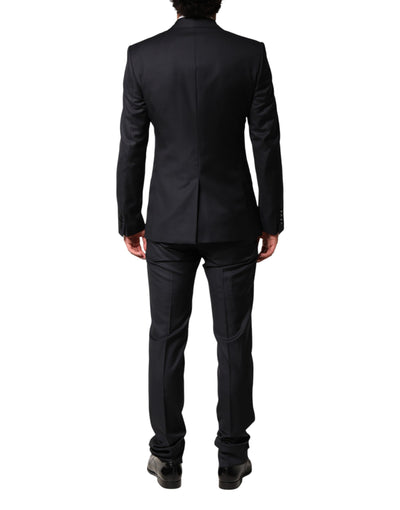 Dolce & Gabbana Black Wool Single Breasted 3 Piece Men Suit