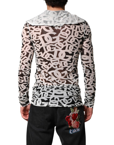 Dolce & Gabbana White DG Logo Long Sleeves Turtleneck Top