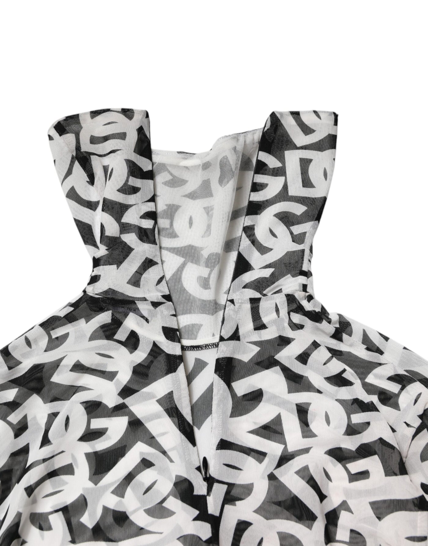 Dolce & Gabbana White DG Logo Long Sleeves Turtleneck Top