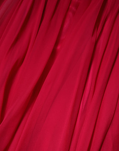 Dolce & Gabbana Pink Silk Embellished A-line Midi Dress