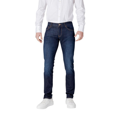 Armani Exchange Blue Cotton Skinny Jeans